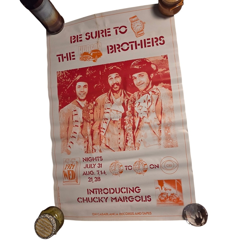 The Hudson Brothers Vintage 1974 CBS Show Promo Poster Casablanca Records 23x35